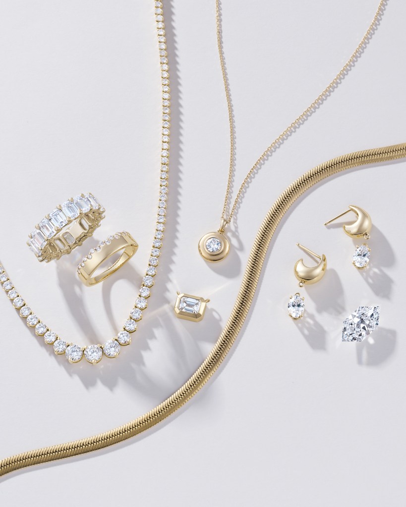 Fine gold and diamond jewelry on silk